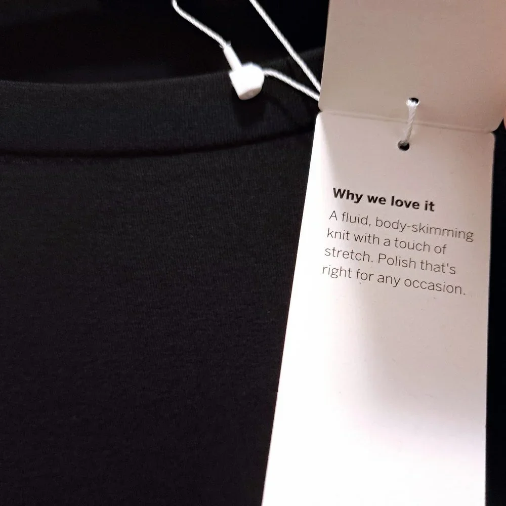 Eileen Fisher Black Jersey Jewel Neck Flare Sleeve Top Size 1X - Picture 9 of 12